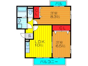 グレイスコ－ト清水の物件間取画像